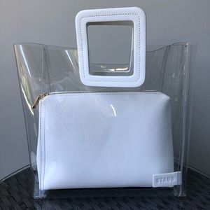 Staud Shirley PVC Tote Bag White